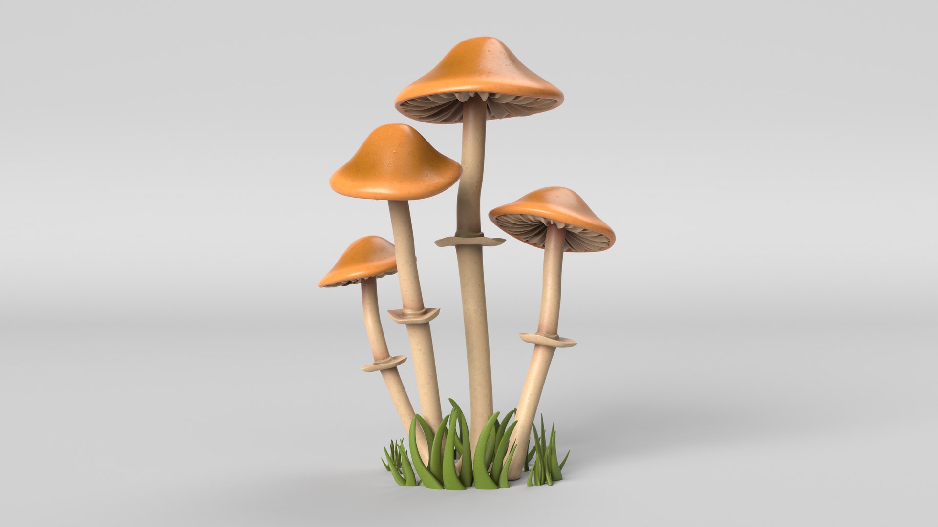 Cartoon Tall Mushrooms Thumbnail Colored 
