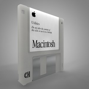 apple macintosh floppy disk 3D model