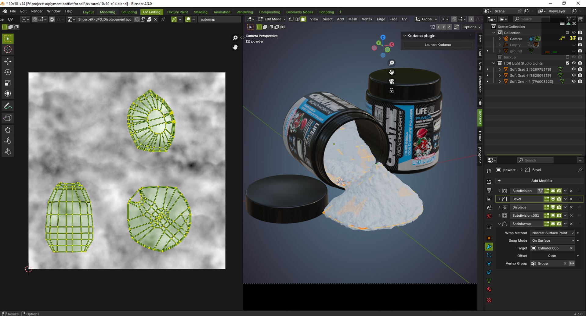 3D Realistic Jar With Powder 3D Model - TurboSquid 2397774