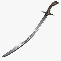 Fantasy Sword RPG Ottoman Kilij Pusat Scimitar Sabre Sword Curved Blade Single Edge
