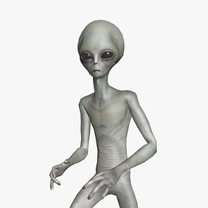 Super-Realistic Gray Alien 3D Animation - Shaking Hands 3D