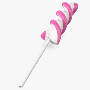 Pink Twist Lollipop Stick model