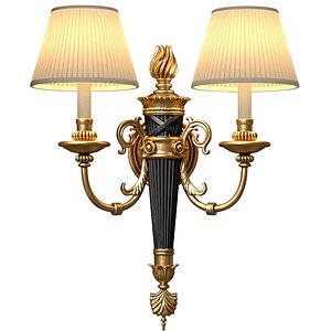 Copper Romantic Wall Sconce in American Classic Style Wall lamp 3D model