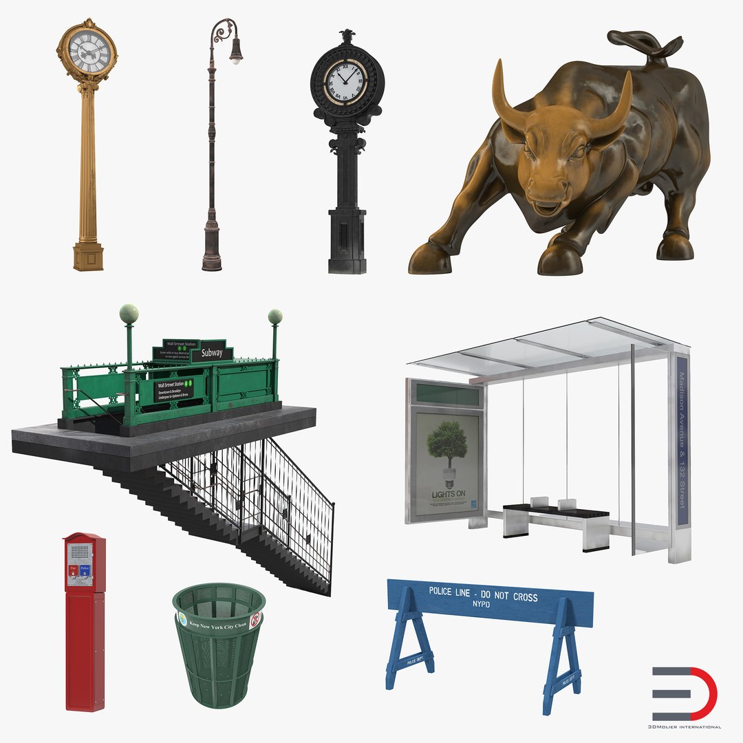 New York Street Elements Set 2 3D model preview