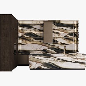 3D Modern kitchen with island 8