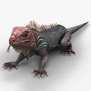iguana lizard 3d max