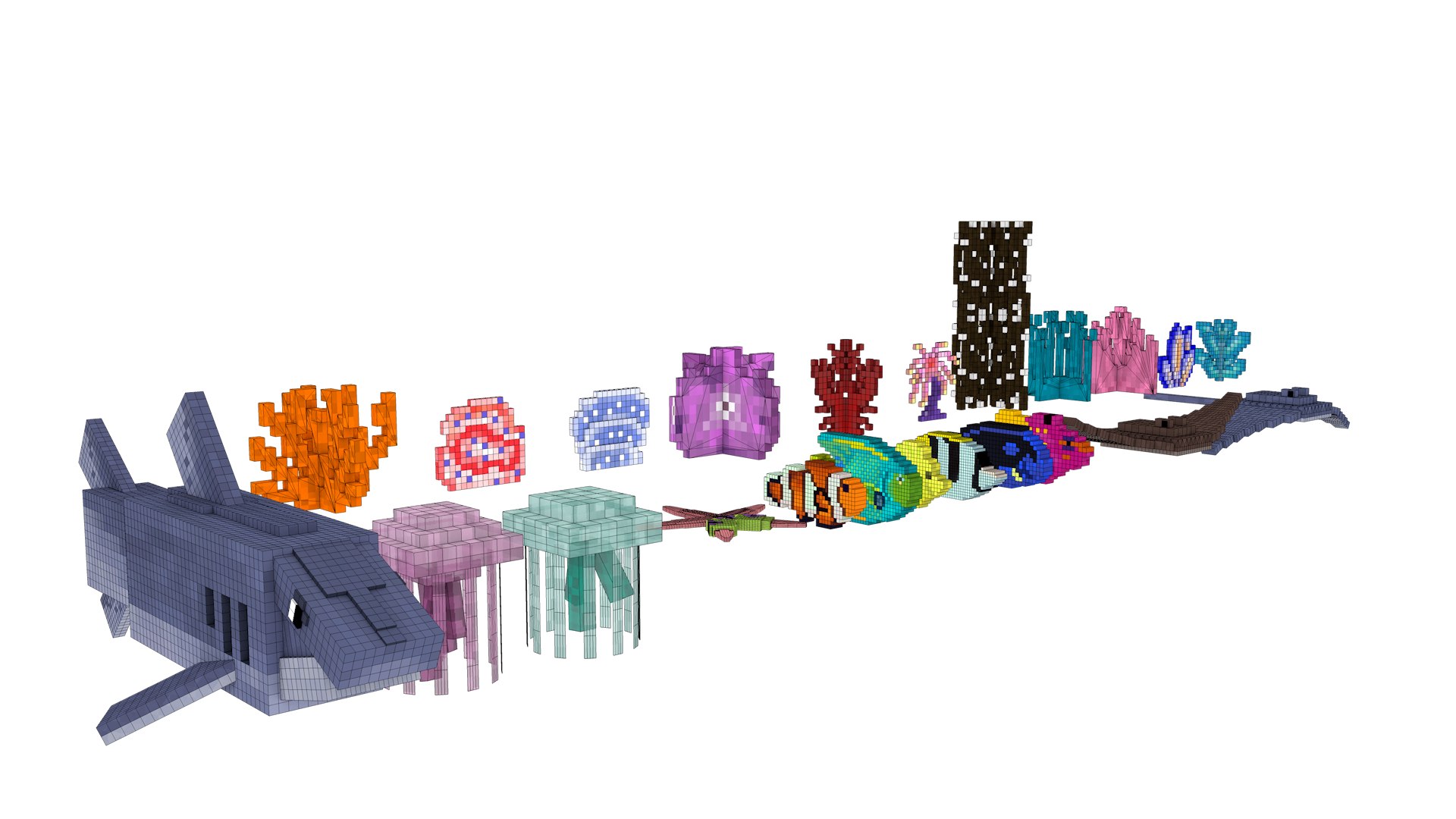 3d Minecraft Library Models: Coralreef