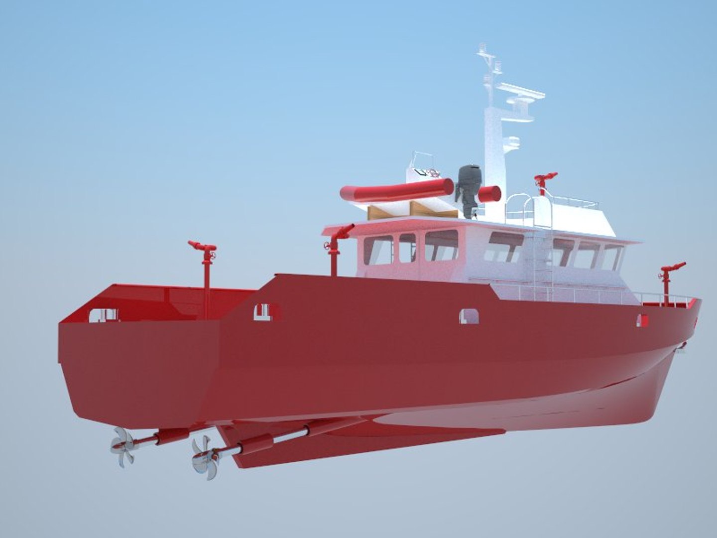 20m Firefighting Boat 3d Model