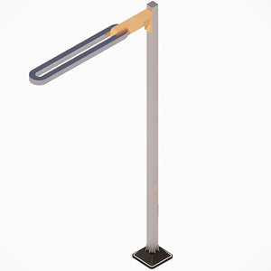 Sci-fi Simple Street Light Post 002 3D model