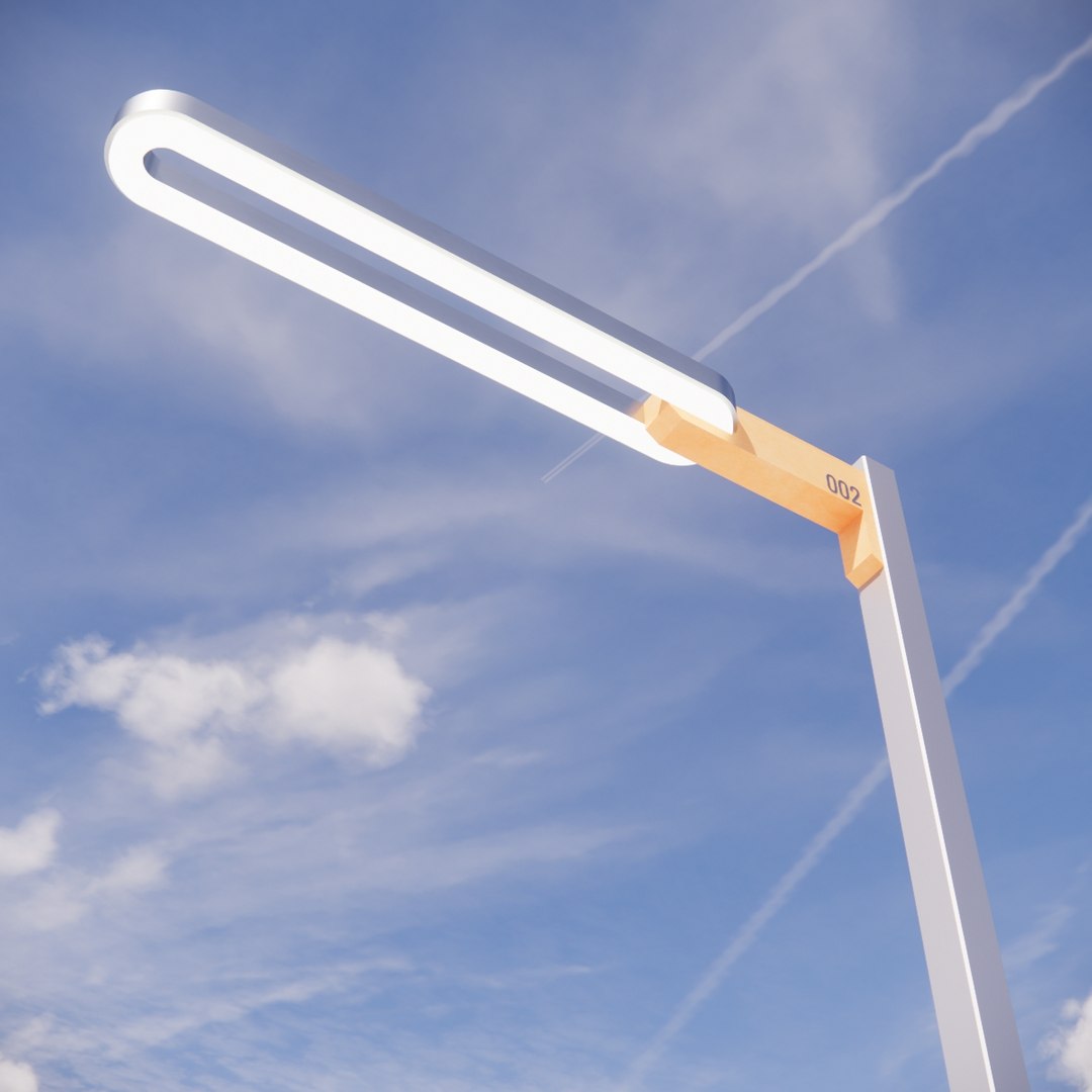 Sci-fi Simple Street Light Post 002 3D Model TurboSquid 1980944