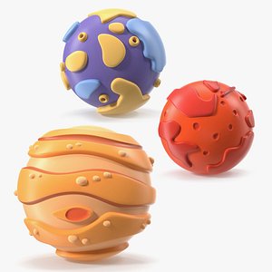 Cartoon Planets Collection 3 3D model