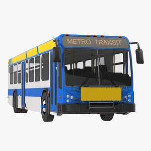 bus metro transit rigged 3d max