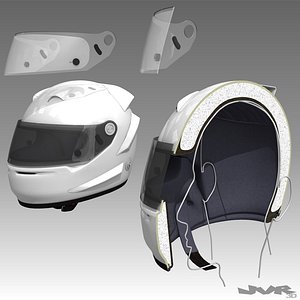 3ds racing car helmet cutaway