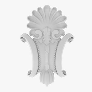 3D Cartouche Ornament 024 model