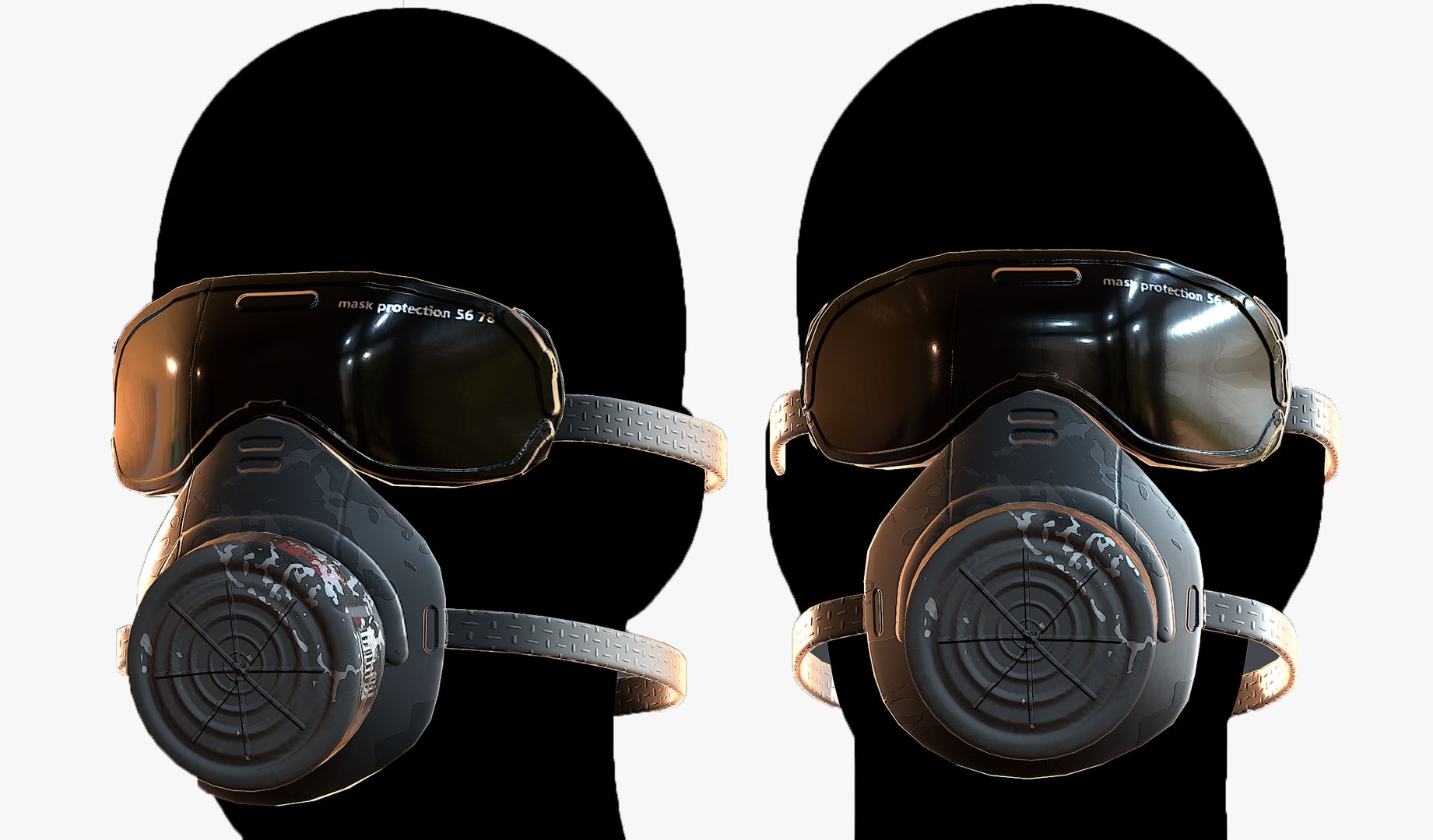 防毒面具呼吸器科幻未来派3d模型