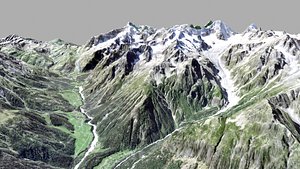 Mountain landscape Grande Jorasses Alps model