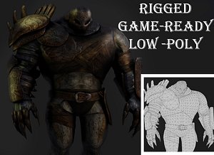 3D Titan Brute Armored Monster Game-Ready Boss Character Low-poly 3D model model