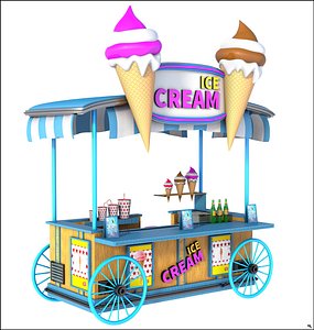 Ice Cream Stand Cartoon 3D Model $19 - .ma .obj .fbx .max - Free3D