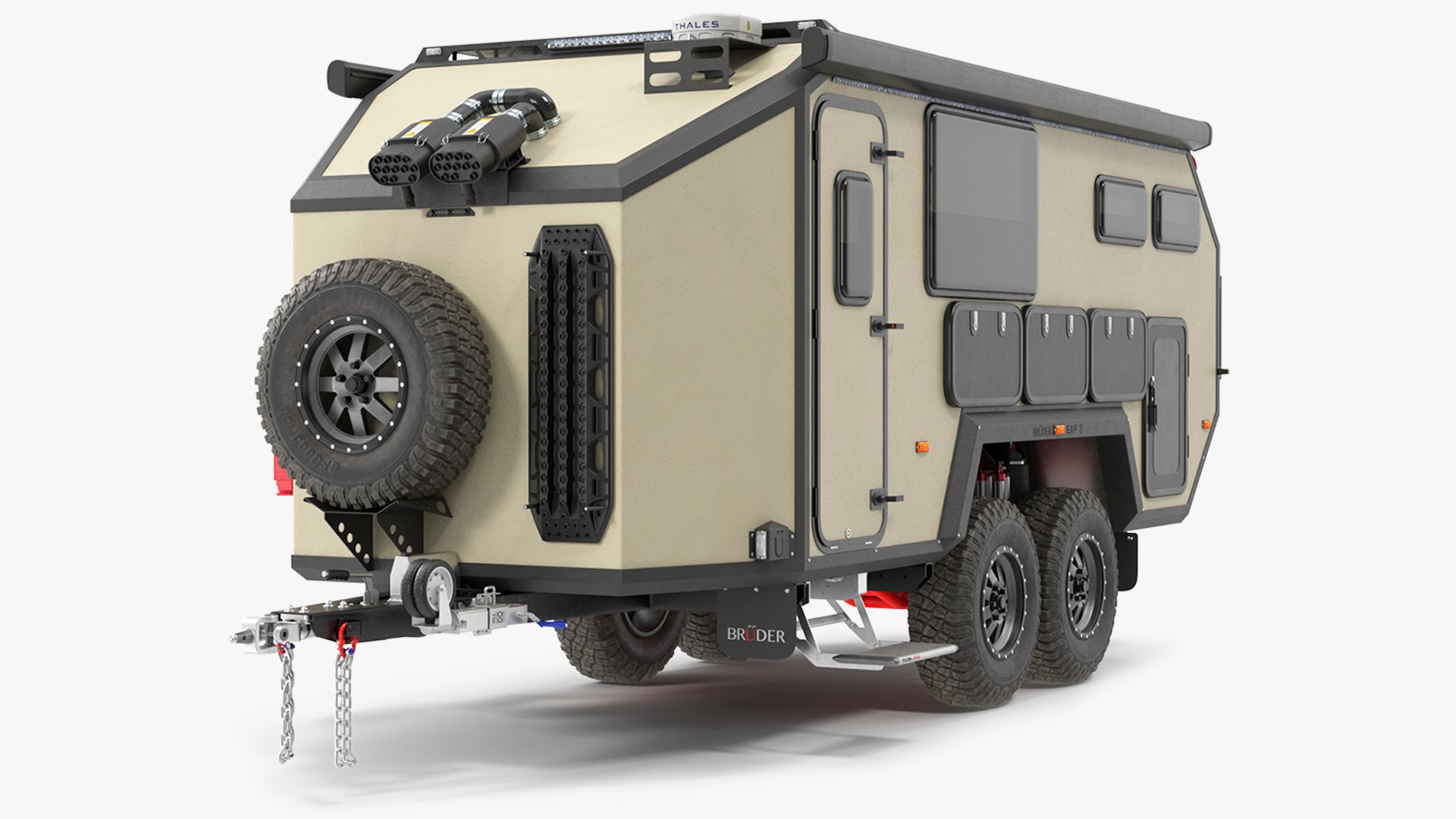 Off Road Mobile Home Bruder EXP 8 Rigged 3D model preview