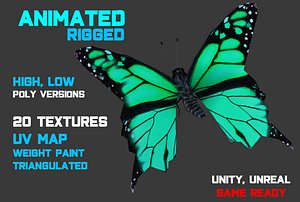 Low/High-poly Butterfly