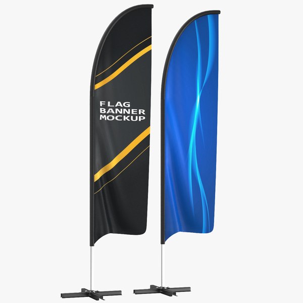 Detailed Flag Banners 3D