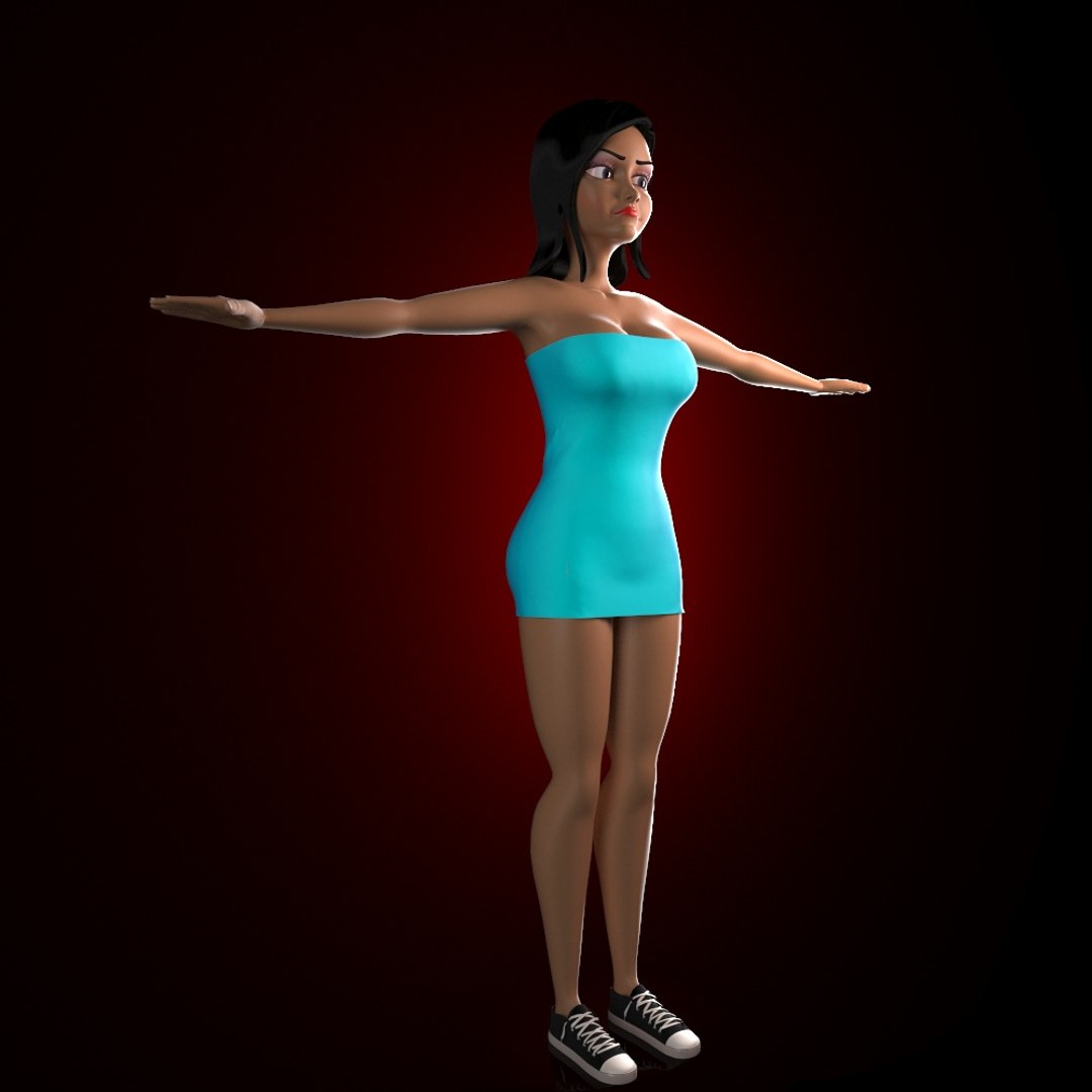 Rigged Cartoon Girl 3d Model