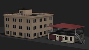 3D model Two buildings or houses