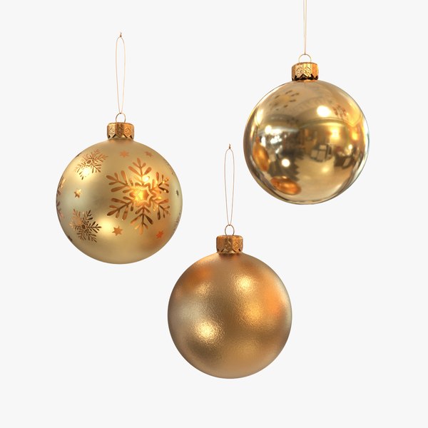 Christmas balls gold 3D model