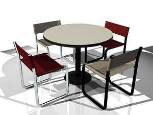 3d model table chairs