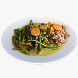 3D lunch vegetarian model