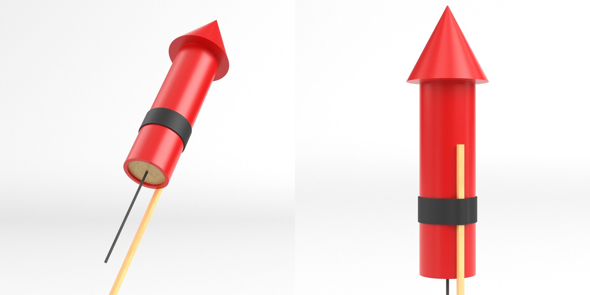 Stylized Firework Rocket 1 3D Model - TurboSquid 1932630