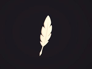 Stylized White Quill Pen 3D model