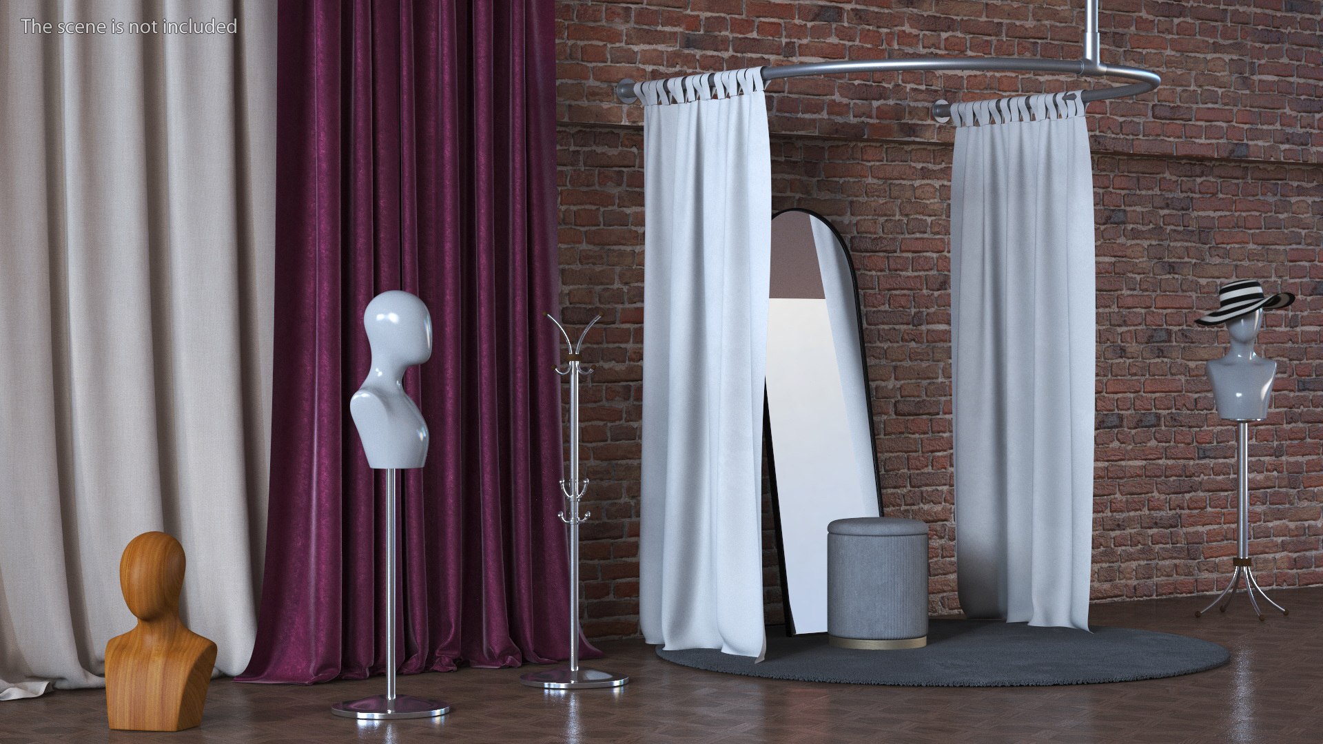 Open Fitting Room White Fur 3D Model - TurboSquid 2119216