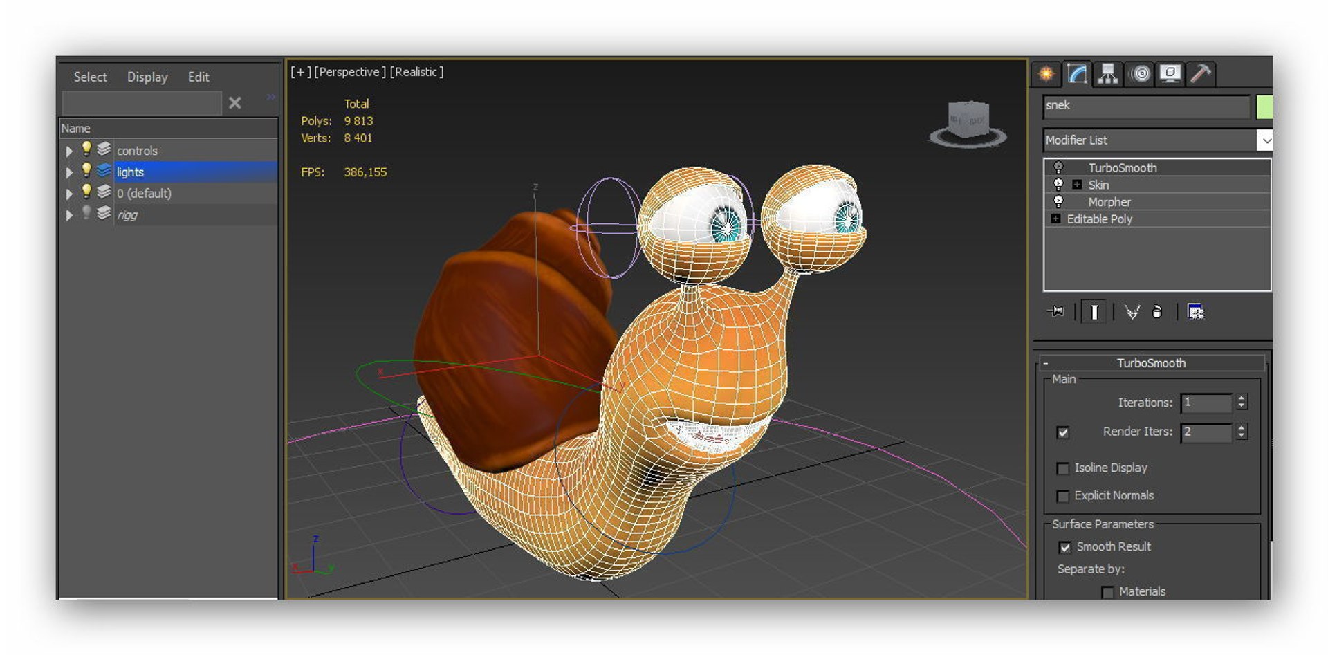 3D cartoon rigged snail shell model - TurboSquid 1391895