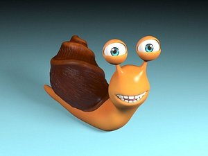 3D cartoon rigged snail shell model