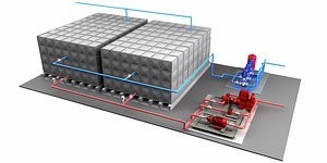booster pumps rcc water tanks 3D model