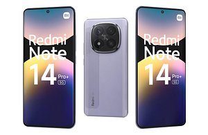 3D Xiaomi Redmi Note 14 Pro Plus 5G Violet Low Poly