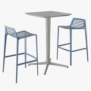 3D Artform Urban Terrace Life Chipman standing table with stool