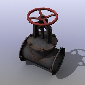 low-poly gas valve 3d model