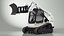 Tracked Skid Steer Bobcat With Dozer Blade Rigged model