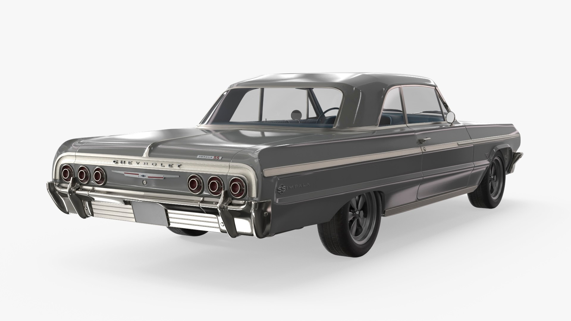 3D Model Chevrolet Impala Coupe 1964 Lowrider Silver - TurboSquid 2458651