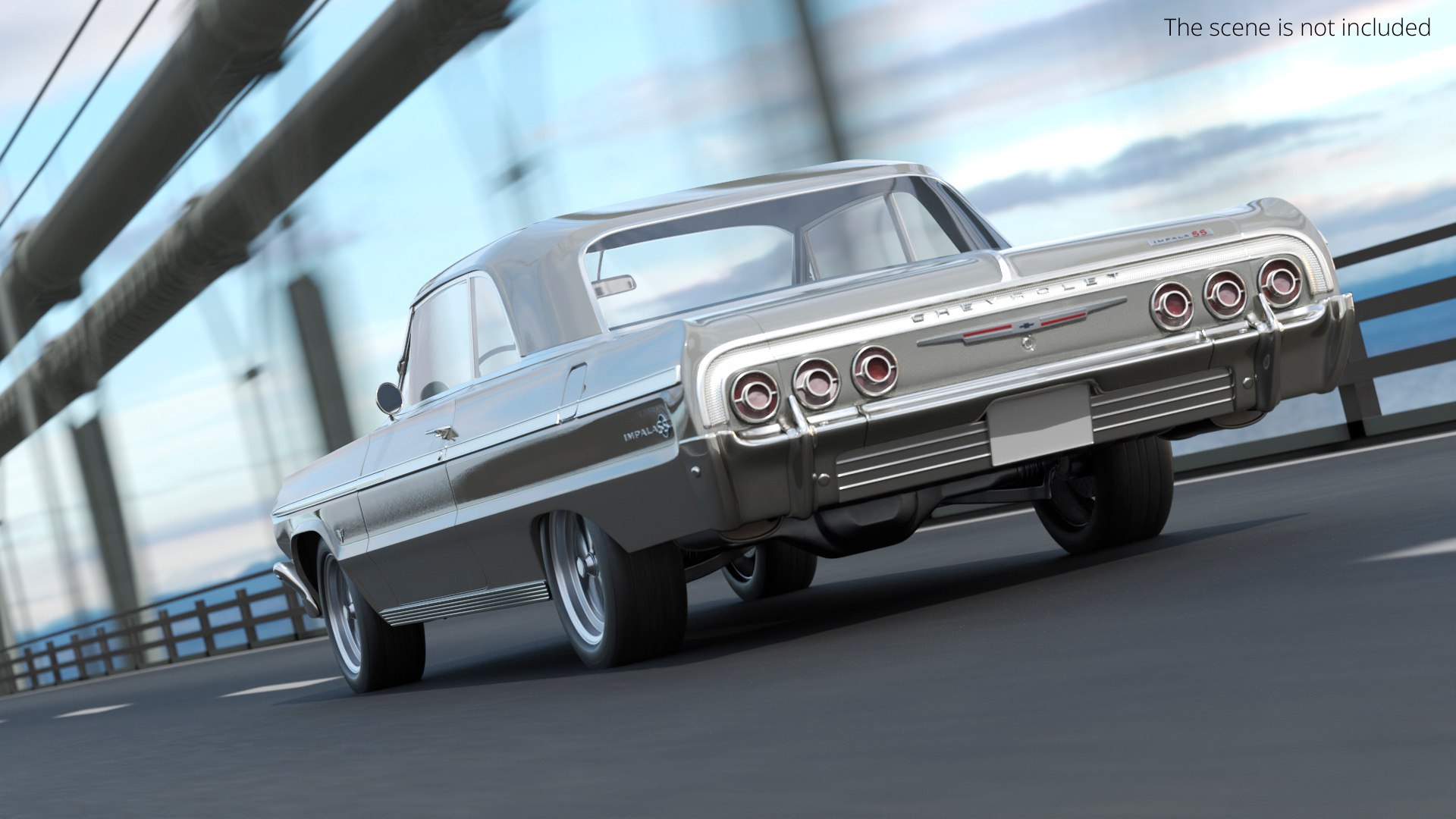 3D Model Chevrolet Impala Coupe 1964 Lowrider Silver - TurboSquid 2458651