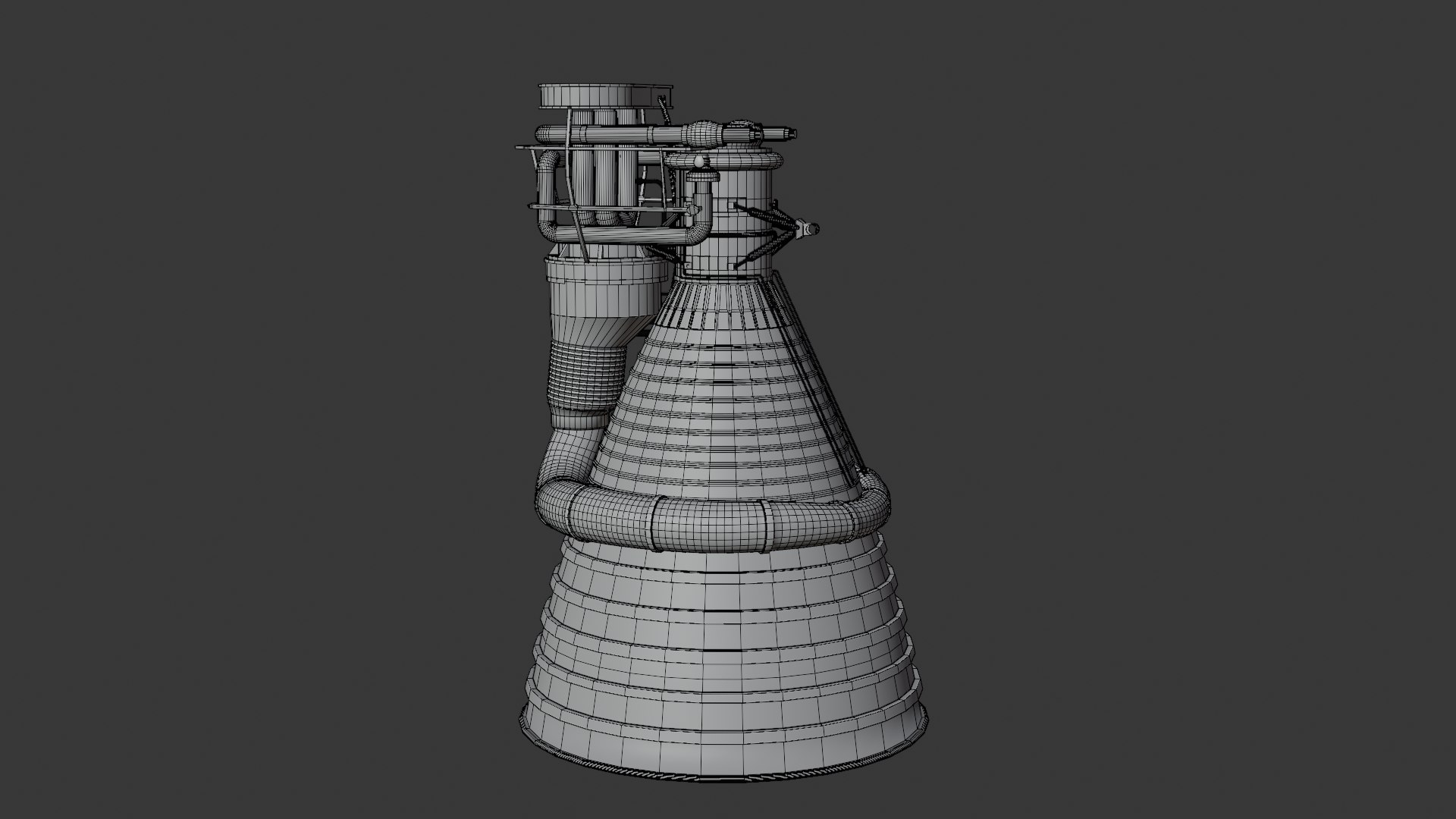 Saturn V F-1 Rocket Engine Cluster - Apollo Launch Booster 3D Model ...