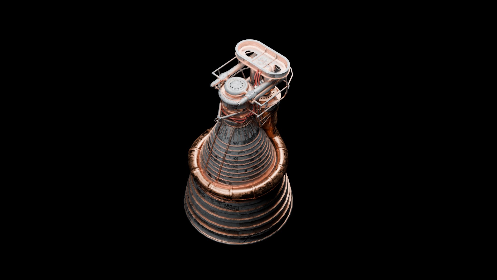 Saturn V F-1 Rocket Engine Cluster - Apollo Launch Booster 3D Model ...