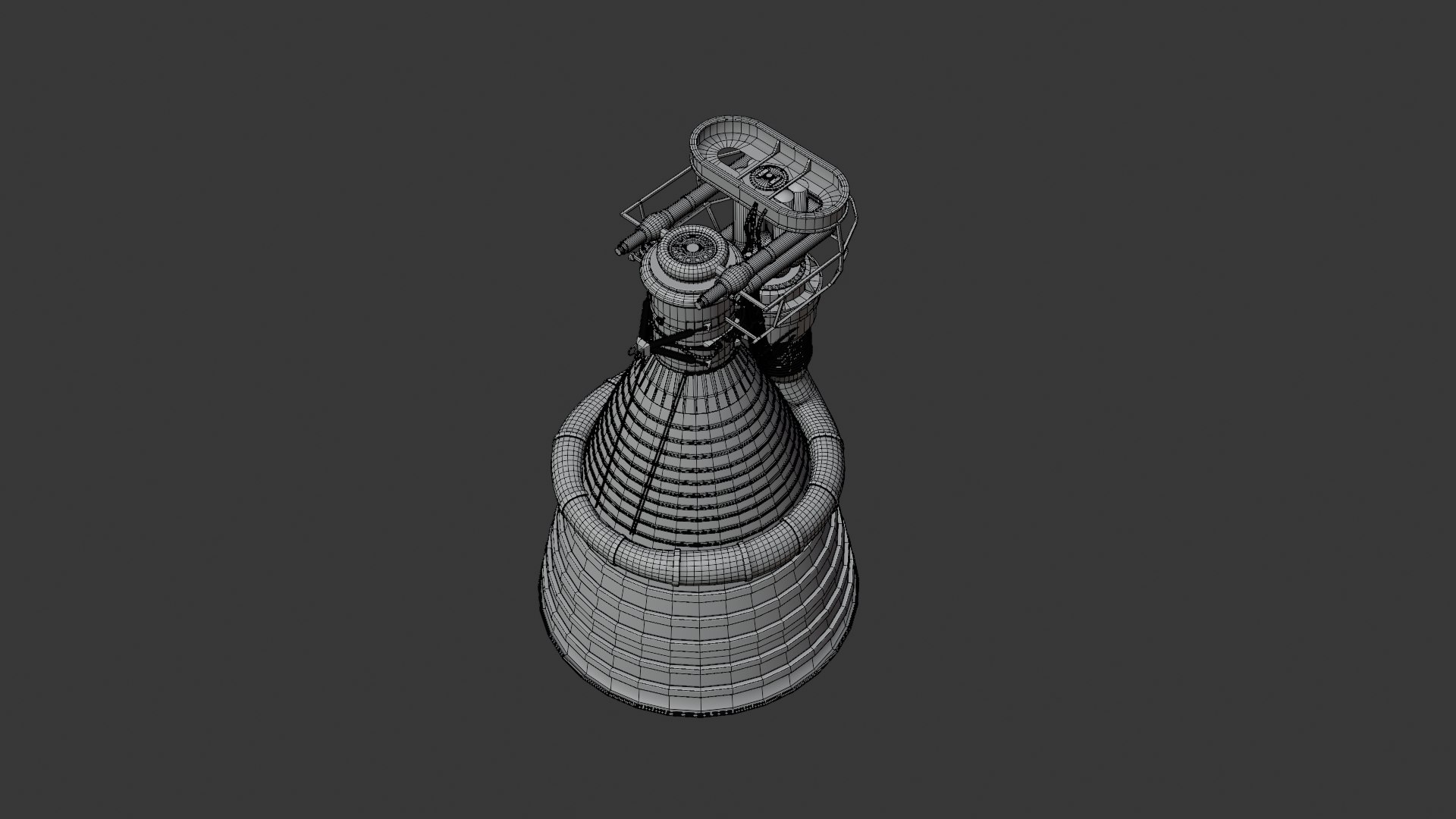 Saturn V F-1 Rocket Engine Cluster - Apollo Launch Booster 3D Model ...