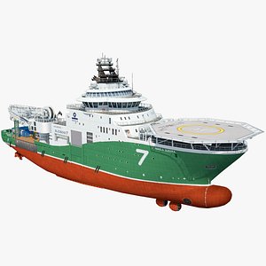 Low Poly Industrial Ship