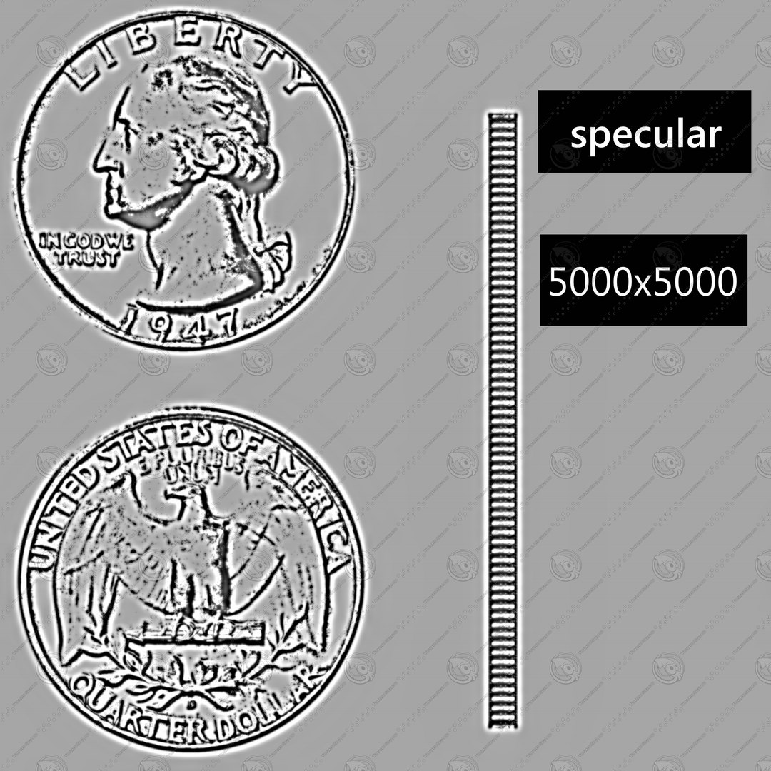 3d Coin Quarter Model