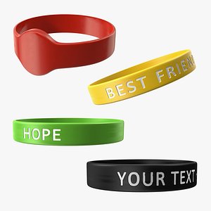 3D Rubber Bracelets Collection model