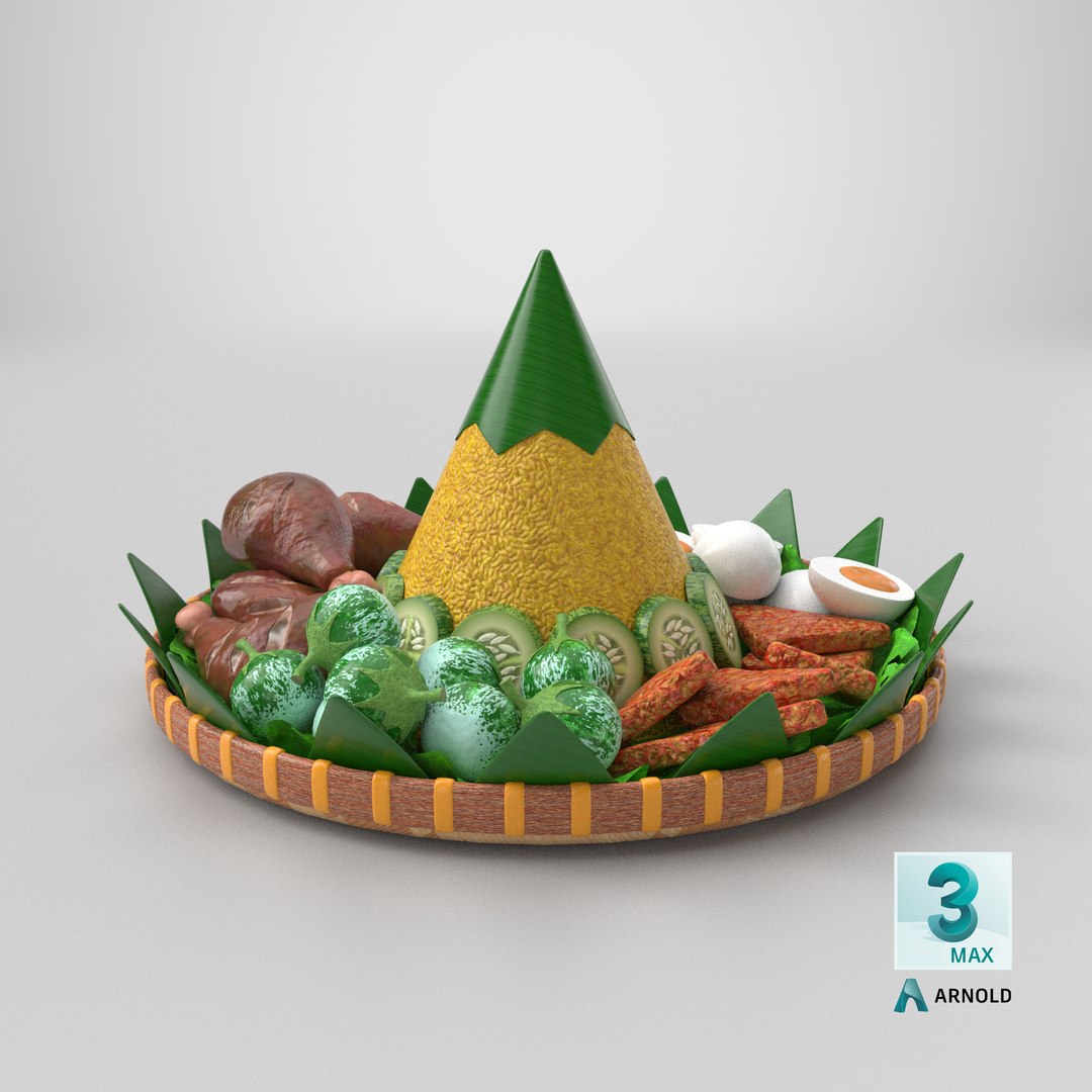 3D Tumpeng PBR https://p.turbosquid.com/ts-thumb/i7/rLk6xS/CQ/stemcell_max_arnold_render/png/1734645613/1920x1080/fit_q87/8b421ae90499de168ed3437bf4164be64c82a536/stemcell_max_arnold_render.jpg