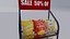 supermarket shelf with bags of potato chips 3D model